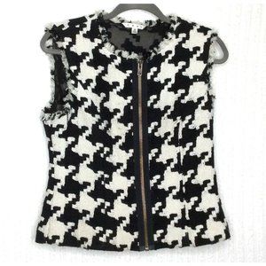 CAbi Style 213 Black White Houndstooth Vest Small